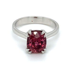 Rubellite 3.33ct Solid 18K White Gold Ring